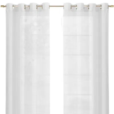 Homezia Set Of Two 84" White Solid Modern Window Panels In Burgundy