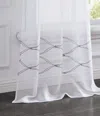 Homezia Set Of Two 84" White Wave Embroidered Window Panels