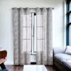 Homezia Set Of Two 96" Silver Boho Embroidered Window Panels