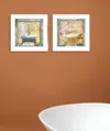 Homezia Set Of Two A Bit Of Bubbly 1 White Framed Print Bathroom Wall Art