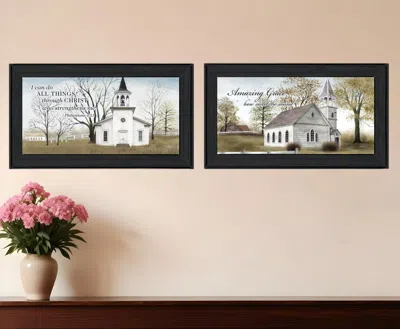 Homezia Set Of Two Amazing Grace 3 Black Framed Print Wall Art In Multi