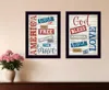 Homezia Set Of Two American 2 Black Framed Print Wall Art