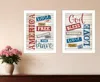 Homezia Set Of Two American 3 White Framed Print Wall Art