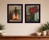 Homezia Set Of Two Americana Country Candlelight Black Framed Print Wall Art
