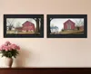 Homezia Set Of Two Antique Barn And Quilt Barn Black Framed Print Wall Art