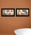 Homezia Set Of Two Bath 4 Black Framed Print Bathroom Wall Art