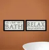 Homezia Set Of Two Bath Relax 3 Black Framed Print Bathroom Wall Art