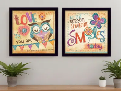 Homezia Set Of Two Be The Reason Black Framed Print Wall Art In Multi