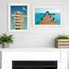 Homezia Set Of Two Beach Nautical White Framed Print Wall Art