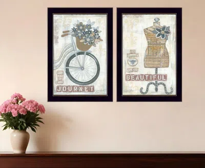 Homezia Set Of Two Beautiful Journey Black Framed Print Wall Art
