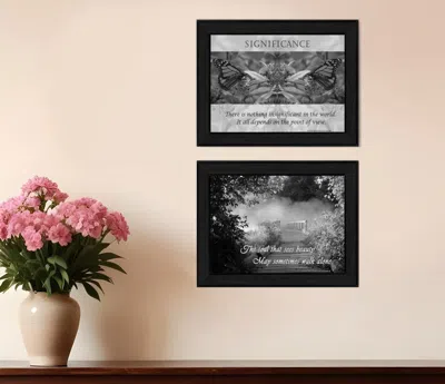 Homezia Set Of Two Beauty 2 Black Framed Print Wall Art