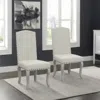 Homezia Set Of Two Beige And Gray Upholstered Fabric Dining Parsons Chairs
