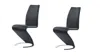 Homezia Set Of Two Black And Silver Upholstered Faux Leather Dining Parsons Chairs