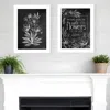 Homezia Set Of Two Black And White Flowers In Bloom White Framed Print Wall Art