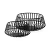 HOMEZIA SET OF TWO BLACK METAL WIRE DECORATIVE BOWLS