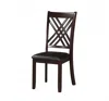 Homezia Set Of Two Black Upholstered Faux Leather Cross Back Dining Side Chairs