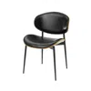 Homezia Set Of Two Black Upholstered Faux Leather Curved Back Dining Side Chairs
