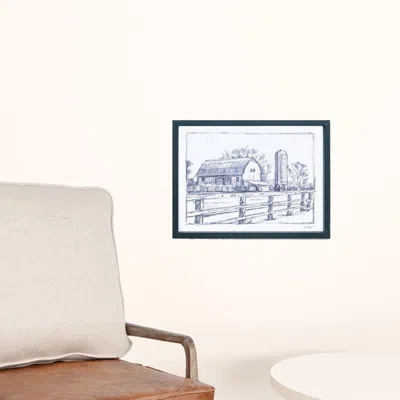 Homezia Set Of Two Black Wall Decor In Blue