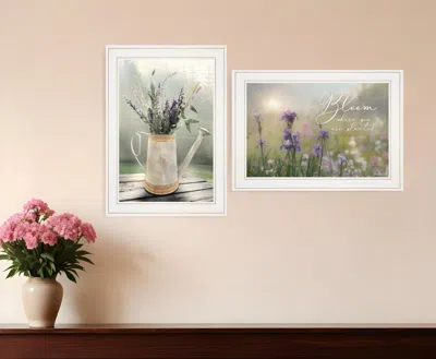 Homezia Set Of Two Bloom Where You Are Planted 1 White Framed Print Wall Art