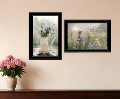 Homezia Set Of Two Bloom Where You Are Planted 2 Black Framed Print Wall Art
