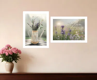 Homezia Set Of Two Bloom Where You Are Planted 3 White Framed Print Wall Art