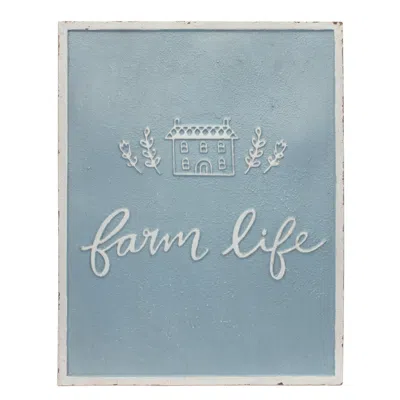 Homezia Set Of Two Blue Metal Other Words Wall Decor