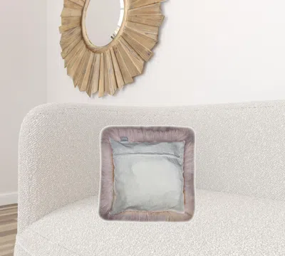 Homezia Set Of Two Blush Natural Sheepskin Square Pillows In Multi