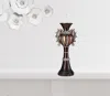 Homezia Set Of Two Bronze Tabletop Urn Shape Pillar Candle Holders