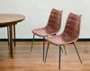 Homezia Set Of Two Brown And Black Upholstered Faux Leather Dining Parsons Chairs