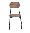 Homezia Set Of Two Brown And Black Wood And Metal Dining Chairs