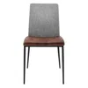 Homezia Set Of Two Light Brown And Gray Stainless Steel Chairs