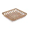 Homezia Set Of Two Brown Square Bamboo Basket Trays