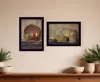 Homezia Set Of Two Candle Light And Flowers 3 Black Framed Print Wall Art