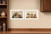 Homezia Set Of Two Candlelight And Flowers 1 White Framed Print Wall Art