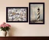 Homezia Set Of Two Cape Hatteras Lighthouse And Sea Shells 1 Black Framed Print Wall Art