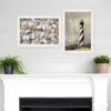 Homezia Set Of Two Cape Hatteras Lighthouse And Sea Shells 3 White Framed Print Wall Art