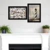 Homezia Set Of Two Cape Hatteras Lighthouse And Sea Shells 4 Black Framed Print Wall Art