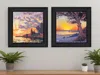 Homezia Set Of Two Carmel Beach And Lighthouse 2 Black Framed Print Wall Art