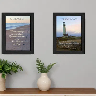 Homezia Set Of Two Character 1 Black Framed Print Wall Art