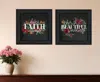 Homezia Set Of Two Cherish And Have Faith 1 Black Framed Print Wall Art