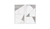 Homezia Set Of Two Chrome And Natural Framed Accent Mirror