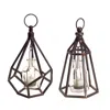 Homezia Set Of Two Copper Flameless Floor Tealight Candle Holder