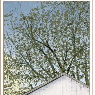 Homezia Set Of Two Country Barns 1 White Framed Print Wall Art In Multi