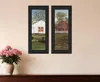 Homezia Set Of Two Country Barns 3 Black Framed Print Wall Art