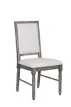 Homezia Set Of Two Cream And Gray Upholstered Linen Dining Side Chairs