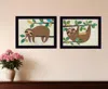 Homezia Set Of Two Cute Sloths 1 Black Framed Print Wall Art