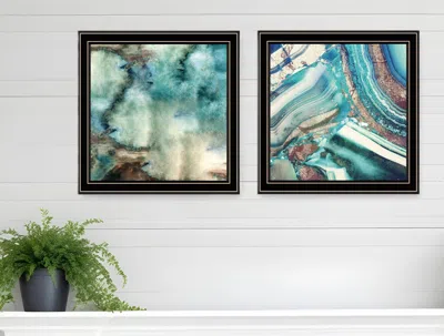Homezia Set Of Two Earth Tones I And Sea Ii 1 Black Framed Print Wall Art In Multi