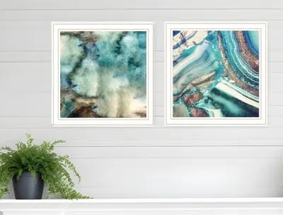 Homezia Set Of Two Earth Tones I And Sea Ii 2 White Framed Print Wall Art