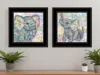 Homezia Set Of Two Elephant I And Ii 2 Black Framed Print Wall Art