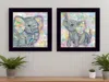 Homezia Set Of Two Elephant I And Ii 3 Black Framed Print Wall Art